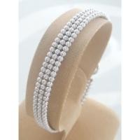 ราคา จิวเวอร์รี่มือสอง ของแท้ กำไลข้อมือทองขาว ITALY ดีไซน์ร้อยด้วยเม็ดทองขาว สำหรับบุรุษ สตรี (3545541376)