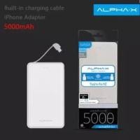 ราคา PowerBank Alpha X C5 ความจุ 5000mAh มีสายชาร์จในตัว พร้อม แอปเตอร์ตัวต่อไอโฟน (2275771045)