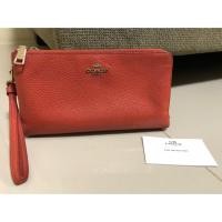 ราคา กระเป๋าสตางค์ Coach คล้องมือ แท้ ไซส์ L 2 ซิป สีส้ม พร้อมส่ง!!ฟรี!! มือสอง (3428418342)