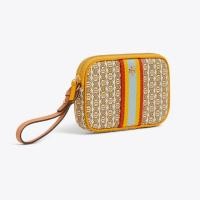 ราคา Tory Burch Gemini Link Canvas Wristlet (2290695529)