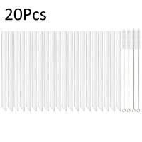 ราคา 8/12/14mm High Borosilicate Glass Straw 10/20Pcs Reusable Eco Friendly Drinking Straws Set Bubble Tea Smoothies Bar Acce (23259132305)