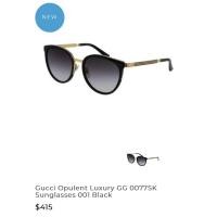 ราคา แว่นตากันแดด Gucci Design Sunglasses GG0077SK 001 Black Frame Gold Frame With Grey Lens (18695209502)
