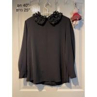 ราคา เสื้อสีดำคอบัวงานป้าย (16452171320)