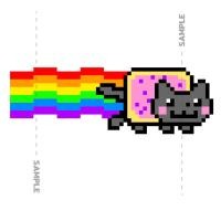 ราคา เนียนแคท สติกเกอร์ 2 แผ่น Nyan Cat Stickers สติกเกอร์ ตกแต่ง แมว สติ๊กเกอร์ NyanCat (24250198605)
