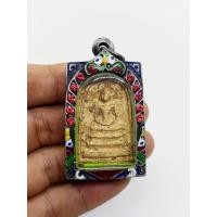 ราคา พระสมเด็จ วัดบางขุนพรหม กรุใหม่ หลังปั้มตรายาง มาพร้อมตลับเงินเก่าลงยาฝังพลอย (12195021733)