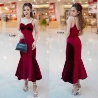 ราคา เดรสสีแดงเลือดหมูสายเดี่ยว (4077952380)