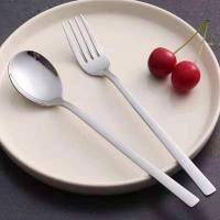 ราคา ช้อนส้อมสไตล์เกาหลี 6 คู่สแตนเลสแบบยาว 21.5 CM. สีเงิน สไตล์เกาหลี H0184 (9214254662)