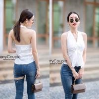 ราคา เสื้อเชิ้ตคล้องคอสีขาว (2301382633)