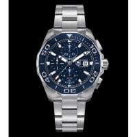ราคา **Used : TAG Heuer Aquaracer Chronograph Calibre 16 Blue Dial Automatic movement 43 mm. (21351023263)