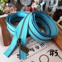 ราคา #3 ซิป + หัวซิป Handmade ฟันทองเหลืองรมดำ (มีให้เลือกหลายขนาด) ซิปตัด ซิปควิลท์ ซิปฟันเหล็ก เบอร์ 3 สีฟ้า (7432774983)
