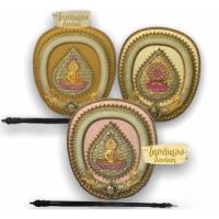 ราคา ตาลปัตร ตาลปัตรงานประดิษฐ์ ดิ้นทอง สลักลายไทย พร้อมด้ามจับแบบไม้สวยเคลือบสีอย่างดี (4242726833)