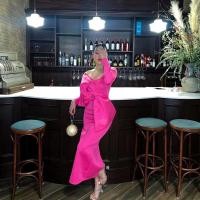 ราคา ชุดเดรสสสออกงานไฮโซโบว์ใหญ่สีชมพู (23254678926)