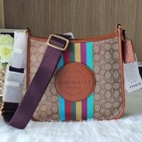 ราคา แท้ พร้อมส่งCoach CC144 Dempsey File Bag In Signature Jacquard With Stripe And Coach Patch (23010949589)