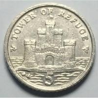 ราคา ไอล์ออฟแมน (Isle of Man), ปี 2007, 5 Cents, Queen Elizabeth II, Tower of Refuge (11202005055)