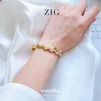 ราคา estella-กำไลข้อมือ รุ่น ZIG เครื่องประดับ ผู้หญิง กำไลแฟชั่น กำไล ประดับเพชร ชุบทองคำขาว (22143911376)