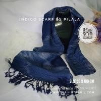 ราคา ผ้าพันคอทอมือ ย้อมครามลายน้ำ ผืนสีครามลายขาว จากผ้าฝ้าย ขนาดพกพาสะดวก 35 X180 cm ของขวัญสำหรับคนพิเศษ (9795473900)