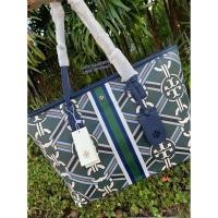 ราคา Tory burch Gemini Link Canvas Top Zip Tote Bag (13130686990)