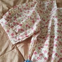 ราคา เสื้อแขนตุ๊กตา มือ1 ลายดอกกุหลายสีชมพู พื้นขาว (1985860242)