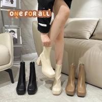 ราคา พร้อมส่งจากไทย NEW TX508 รองเท้าบูทส้นสูง ส้นหนา8cm รองเท้าบูทผู้หญิง ข้อสั้น มีชิปด้านหลัง สไตล์เกาหลี(เท้าอวบ +1 ไซด์) (23860065970)