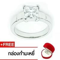 ราคา Royal Crown Jewelry Stainless Steel 316L แหวนประดับเพชร CZ ขาว อย่างดี รุ่น The best 3012 (สี Silver) (6660585006)