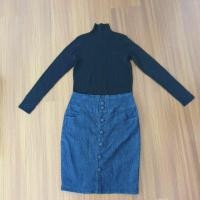 ราคา กระโปรงยีนส์ทรงดินสอสวยน่ารัก มินิมอล (10921640294)
