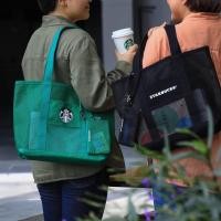 ราคา กระเป๋าผ้า STARBUCKS สีเขียว ของใหม่ แท้ (6953590492)