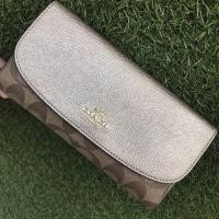 ราคา Coach กระเป๋าตังใบยาว สีบรอนซ์ทองplatinum (771023697)