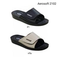 ราคา Aerosoft รุ่น 2102 สีดำ สีครีม Size 36-41 รองเท้าแตะสวมผู้หญิง (2735140523)