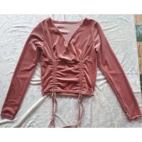 ราคา เสื้อกำมะหยี่ สีชมพู แขนยาว ไขว้หน้า (6233211781)