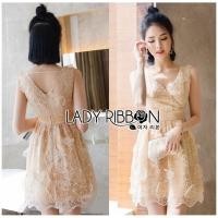 ราคา ฟรี EMS ชุดเดรสสั้น งานป้าย Lady Ribbon Thailand เสื้อผ้าแฟชั่นผู้หญิง Dress Size M สีชมพู พร้อมส่งสวยเหมือนแบบ (1055597228)