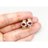 ราคา E0281-ต่างหูพลอยทับทิมแท้ ล้อมเพชร CZ งานเกรดพรีเมี่ยม (1660759140)