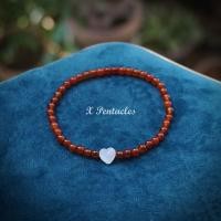 ราคา กำไลหินคาร์เนเลี่ยนSeashell heart (หิน 4 มิล) (5868641335)