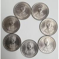 ราคา (ยกเซ็ท) เหรียญ 1 บาท ที่ระลึกฉลองสิริราชสมบัติ ครบ 50 ปี จำนวน 7 เหรียญ กาญจนาภิเษก ปี 2539(วาระที่ 21) (5464196601)