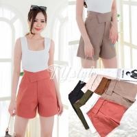 ราคา กางเกงขาสั้นเอวสูง ผ้าดับเบิ้ลซาติน ซิปหน้าเอวยื่นขอบใหญ่ ป้ายหน้า ตะขอ 2 จุด #tonbewry017 (15071164552)