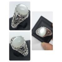 ราคา มูนสโตนมีแคทอายหรือมุกดาหาร1ในพลอยนพเก้าพลอยเสริมจิตใจแหวนเงินแท้พลอยแท้ (23449537040)