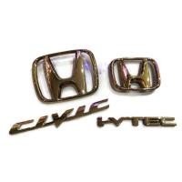 ราคา H แผ่นป้ายโลโก้ติดรถยนต์ H สัญลักษณ์ Honda หน้าหลัง Civic i vtec สีทองCivic ปี 2006-2011 ทั้งหมด 1 ชุด 4 ตัวจัดส่งไว (22784976146)