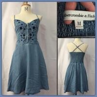 ราคา Abercrombie & Fitch ของแท้ จากอเมริกา เดรสสายเดี่ยวไข่ว และ สม๊อคหลัง ผ้าพริ้วๆ (1324588963)