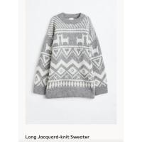 ราคา สเวตเตอร์ไหมพรม H&M สีเทา sweater (21595228370)