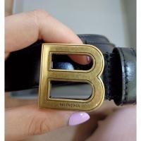 ราคา Balenciaga Belt Hourglass thin belt in black (21001026064)