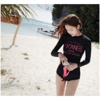 ราคา ชุดว่ายน้ำแขนยาว ชุดว่ายน้ำสีดำ ชุดว่ายน้ำกันUV ชุดว่ายน้ำเกาหลี (14590261)