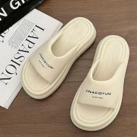 ราคา พร้อมส่งรองเท้าแตะแฟชั่น รองเท้าแตะส้นตึก มาใหม่ นักเรียน ผู้หญิง เกาหลี 2023 ใหม่ (22369559760)