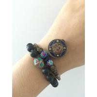 ราคา สร้อยข้อมือโอมหินภูเขาไฟลูกปัดเนปาล (7988976735)