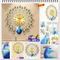 ราคา นาฬิกานกยูงทองประดับคริสตัลติดผนัง นาฬิกาแขวนผนังนกยูงทอง (2588080918)