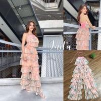 ราคา Laila brand: จั้มสูทลายดอกโทนสีโอรสทรงแต่งระบายๆชั้นๆทั้งชุดดีเทลผูกคอโชว์หลังแซ่บๆด้านหลังแต่งสม็อค (3669253173)