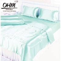 ราคา OHM ผ้าปูที่นอนและผ้านวม ผ้าเครปซาติน 220 เส้น ขนาด 7 ฟุต 6 ชิ้น (สีเขียวอ่อน) (5916599677)