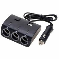 ราคา Olesson in car ปลั๊กสำหรับขยายช่องจุดบุหรี่ 3 ช่อง พร้อม USB 2 port ในรถยนต์ รุ่น 1506 (สีดำ) (9462102261)