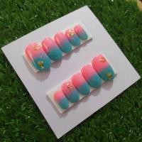 ราคา N22เล็บปลอมสำเร็จรูป ลายทะเลสีฟ้า+ชมพูยาวกลาง✨แถมฟรี‼️กาว+ตะไบ (7133232561)