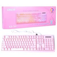 ราคา Oker keyboard KB-789 Super pink งานดี ไฟ backlight สวยๆ BACKLIT GAMING KEYBOARD (7593677249)