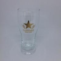 ราคา แก้วเบียร์ญี่ปุ่น SAPPORO Draft Beer โลโก้ดาวและตัวอักษรสีทอง (4901342518)