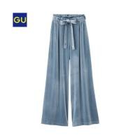 ราคา พร้อมส่งgu กางเกงขาบาน ผ้ากำมะหยี่ แบรนด์แท้ (7433759295)